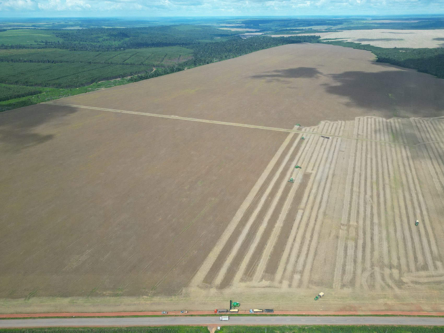 Vista aérea da fazenda
